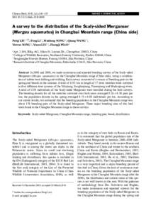 Chinese Birds 2010, 1(2):148–155 DOI[removed]cbirds[removed]SHORT COMMUNICATION  A survey to the distribution of the Scaly-sided Merganser