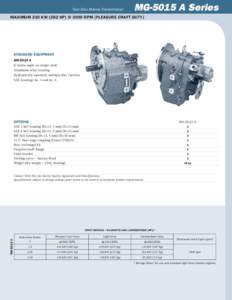 Twin Disc Marine Transmission  MG-5015 A Series Maximum 210 kW (282 hp) @ 3000 RPM [Pleasure Craft duty]