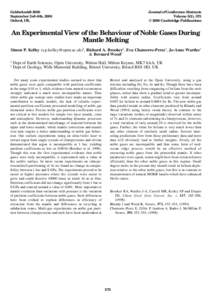 Goldschmidt 2000 September 3rd–8th, 2000 Oxford, UK. Journal of Conference Abstracts Volume 5(2), 573