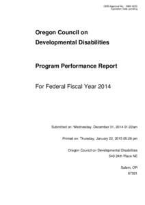 OMB Approval No.: Expiration Date: pending Oregon Council on Developmental Disabilities
