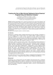 Tracking the Fate of Mine Derived Sediments Using Chemical Fingerprinting and Statistical Analysis