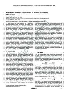 GEOPHYSICAL RESEARCH LETTERS, VOL. 31, LXXXXX, doi:[removed]2004GL020965, [removed]A stochastic model for the formation of channel networks in