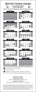 Student Calendar Lincoln Public Schools Lincoln, Nebraska ApprovedJULY