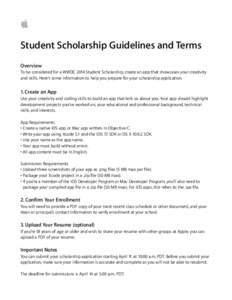   ! Student Scholarship Guidelines and Terms !