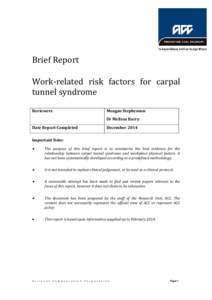 Brief Report  Work-related risk factors for carpal tunnel syndrome Reviewers