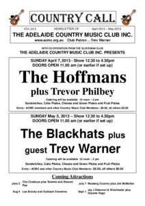 Adelaide Country Music Club Country Call - April - May 2013 Issue - Vol 24.2