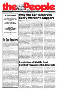 VOL.110 NO. 8  IN THIS ISSUE Canadian Auto Workers, Labor Federation May Split Page 2