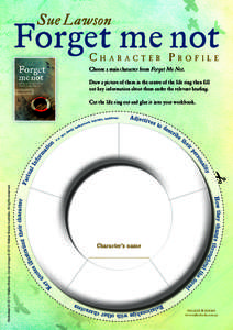 Character Profile Choose a main character from Forget Me Not. Draw a picture of them in the centre of the life ring then fill out key information about them under the relevant heading. Cut the life ring out and glue it i
