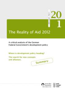 20th report – Part 1  The Reality of Aid 2012 A critical analysis of the German Federal Government’s development policy