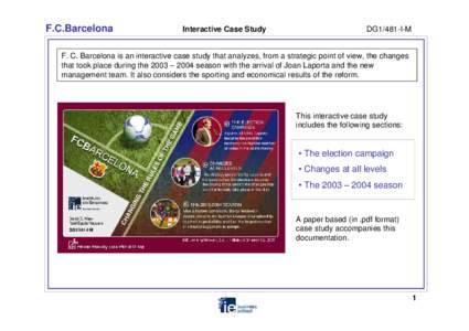 F.C.Barcelona  Interactive Case Study DG1/481-I-M