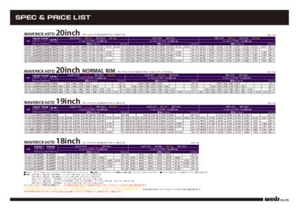 SPEC & PRICE LIST MAVERICK 607D SIZE 20×8.0J 20×8.5J