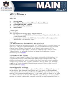 MAIN Minutes (Minority Alumni Involvement Now) March 2012  