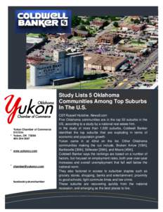 Study Lists 5 Oklahoma Communities Among Top Suburbs In The U.S. Yukon Chamber of Commerce 510 Elm