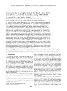 JOURNAL OF GEOPHYSICAL RESEARCH, VOL. 107, NO. C10, 8034, doi:2000JC000541, 2002  Characterization of springtime leads in the Beaufort/Chukchi Seas from airborne and satellite observations during FIRE/SHEBA M. A.