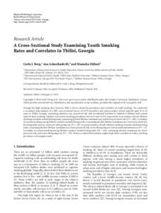A Cross-Sectional Study Examining Youth Smoking Rates and Correlates in Tbilisi, Georgia