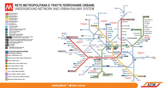 SEREGNO  Metropolitana linea 1 Underground line 1 Metropolitana linea 2 Underground line 2