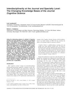 Interdisciplinarity at the journal and specialty level: The changing knowledge bases of the journal cognitive science