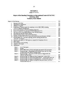 277  SECTION X (pages 277 to[removed]Report of the Standing Committee on International Control (STACTIC)