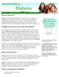 Natural Help for Diabetes