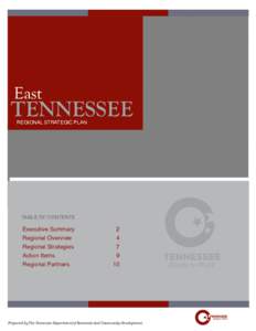 East  TENNESSEE REGIONAL STRATEGIC PLAN  TABLE OF CONTENTS