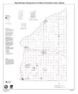 Map Showing Underground Coal Mines in Fountain County, Indiana  86°W 85°W