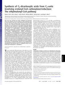Synthesis of C5-dicarboxylic acids from C2-units involving crotonyl-CoA carboxylase/reductase: The ethylmalonyl-CoA pathway