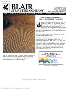 Cold Rolled Strip Steel  Blair Strip Steel was founded in 1923 by