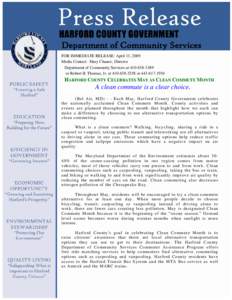 Department of Community Services FOR IMMEDIATE RELEASE: April 13, 2009 Media Contact: Mary Chance, Director Department of Community Services at[removed]or Robert B. Thomas, Jr. at[removed]or[removed]