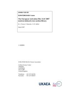 The European Activation File: EAF-2007 neutron-induced cross section library