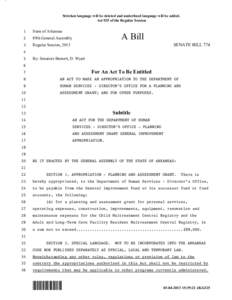 Stricken language will be deleted and underlined language will be added. Act 925 of the Regular Session 1 State of Arkansas