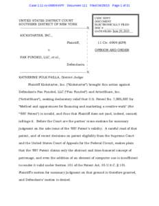 Case 1:11-cvKPF Document 111 FiledPage 1 of 31  UNITED STATES DISTRICT COURT SOUTHERN DISTRICT OF NEW YORK ------------------------------------------------------X :