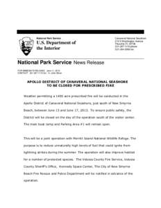National Park Service  U.S. Department of the Interior  Canaveral National Seashore