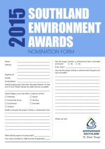 2015  Southland Environment Awards