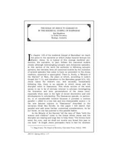 THE EXILE OF JESUS TO DAMASCUS IN THE MEDIEVAL GOSPEL OF BARNABAS Rod Blackhirst La Trobe University Bendigo, Austrailia