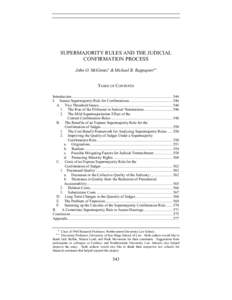 Voting / Government / United States Senate / Elections / Supermajority / Supreme Court of the United States / Filibuster in the United States Senate / Constitution / John McGinnis / Voting theory / Politics / Parliamentary procedure