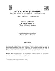 INSTITUTO POLITÉCNICO NACIONAL CENTRO DE INVESTIGACIÓN EN COMPUTACIÓN No. 80 Serie: AZUL