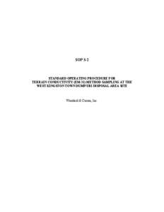 RI DEM/Waste Management- Standard Operating Procedure for Terrain Conductivity (Em-31) Method Sampling- W. Kingston Town Dump/URI