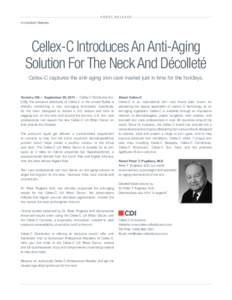 PRESS RELEASE  Immediate Release Cellex-C Introduces An Anti-Aging Solution For The Neck And Décolleté