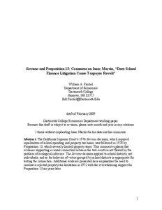 Serrano and Proposition 13: Comment on Isaac Martin, “Does School Finance Litigation Cause Taxpayer Revolt” William A. Fischel