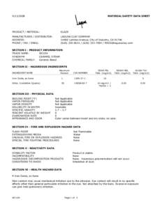 Text1 MATERIAL SAFETY DATA SHEET  PRODUCT / MATERIAL: