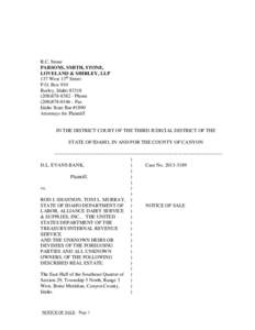 R.C. Stone PARSONS, SMITH, STONE, LOVELAND & SHIRLEY, LLP 137 West 13th Street P.O. Box 910 Burley, Idaho 83318