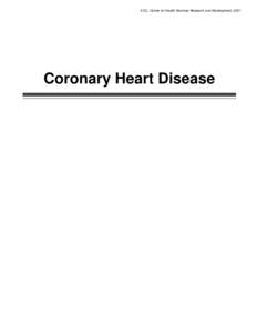 ECU, Center for Health Services Research and Development, 2001  Coronary Heart Disease ECU, Center for Health Services Research and Development, 2001