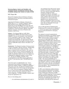 Reducing Highway Deaths and Disabilities with Automatic Wireless Transmission of Serious Injury Probability Ratings from Vehicles in Crashes to EMS