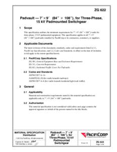 ZG 622 Padvault — 7i 9i (84I 108I), for Three-Phase, 15 kV Padmounted Switchgear 1