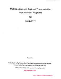 Metropolitan and Regional Transportation Improvement Programs for[removed]Prepared by