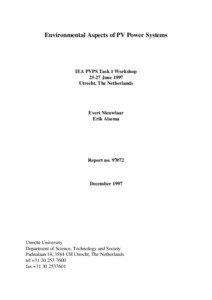 Life-cycle assessment / Photovoltaic system / Solar panel / Building-integrated photovoltaics / Solar power / Environmental impact of the energy industry / Cadmium telluride photovoltaics / National Renewable Energy Laboratory / Photovoltaics / Energy / Technology