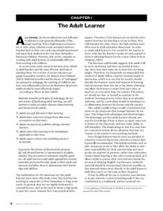 CHapter 1  The Adult Learner A