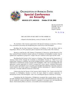OEA/Ser.K/XXXVIII CES/DEC.1/03 rev[removed]October 2003 Original: Spanish En – Fr – Pt - Sp