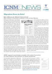ICNM NEWS International Centre on Nurse Migration Issue 9 • December[removed]An Information Resource for Policy Makers, Planners and Practitioners