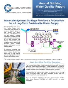 Annual Drinking Water Quality Report Your water quality consumer confidence report for January to DecemberSecond Street, Yucaipa, California 92399